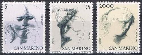 Poštovní známky San Marino 1978 Grafika, Emilio Greco Mi# 1162-64
