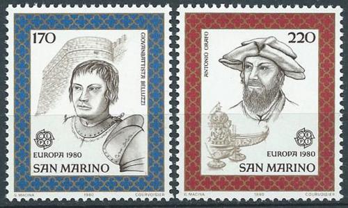 Poštovní známky San Marino 1980 Evropa CEPT, osobnosti Mi# 1212-13