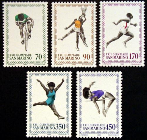 Poštovní známky San Marino 1980 LOH Moskva Mi# 1214-18