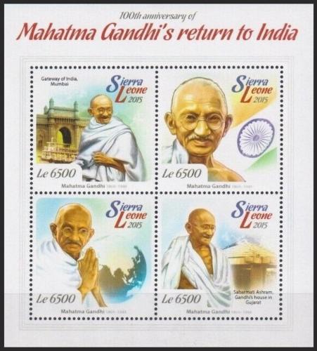Poštovní známky Sierra Leone 2015 Mahátma Gándhí Mi# 6168-71 Kat 12€