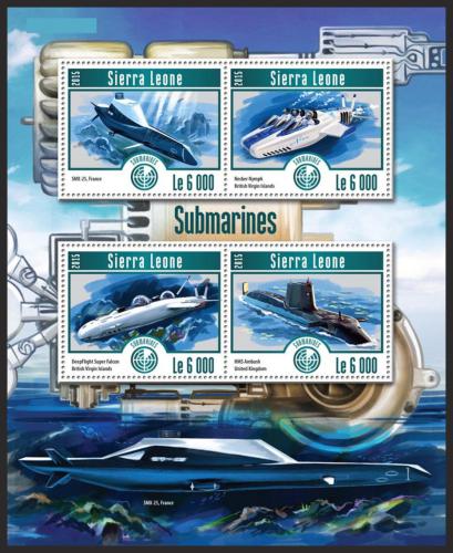 Poštovní známky Sierra Leone 2015 Ponorky Mi# 6214-17 Kat 11€