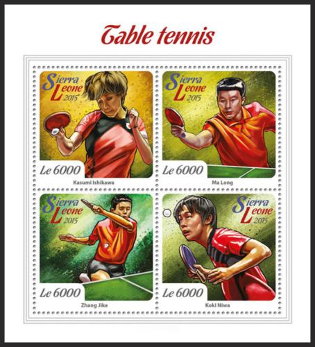 Poštovní známky Sierra Leone 2015 Stolní tenis Mi# 6723-26 Kat 11€
