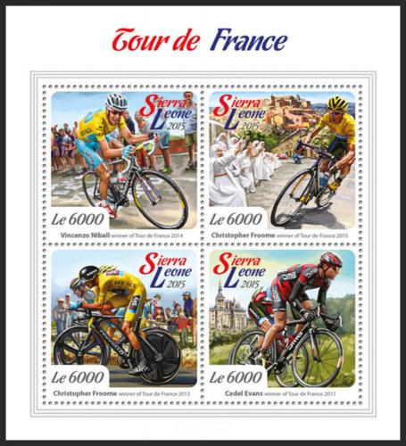 Potovn znmky Sierra Leone 2015 Tour de France, cyklistika Mi# 6753-56 Kat 11