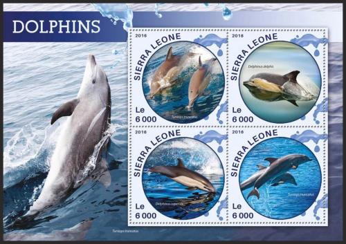 Poštovní známky Sierra Leone 2016 Delfíni Mi# 6873-76 Kat 11€ 