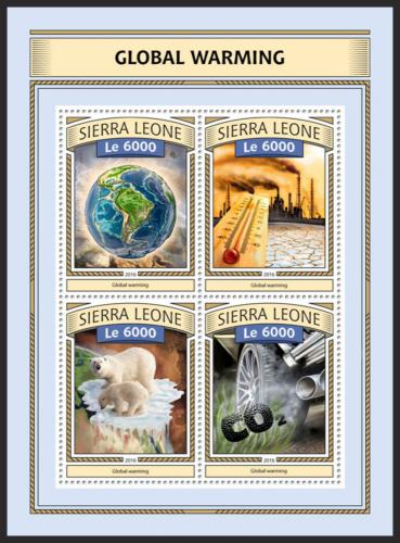 Poštovní známky Sierra Leone 2016 Globální oteplování Mi# 7788-91 Kat 11€