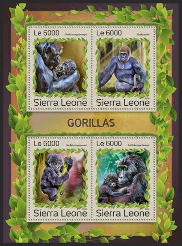 Potovn znmky Sierra Leone 2016 Gorily Mi# 8003-06 Kat 11 - zvtit obrzek