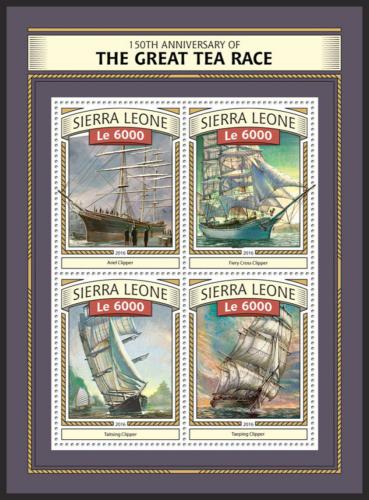 Poštovní známky Sierra Leone 2016 Historické plachetnice Mi# 7728-31 Kat 11€