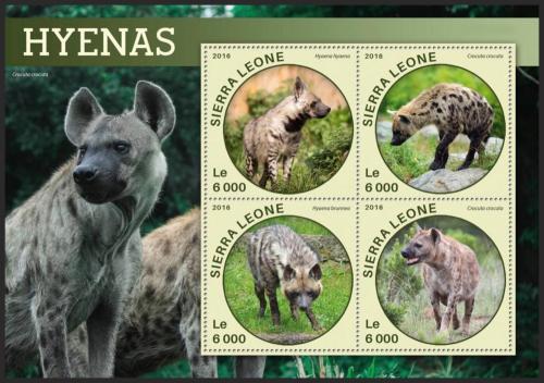 Poštovní známky Sierra Leone 2016 Hyeny Mi# 6893-96 Kat 11€