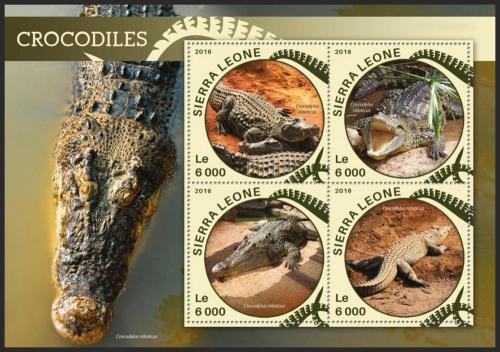 Poštovní známky Sierra Leone 2016 Krokodýl nilský Mi# 6828-31 Kat 11€