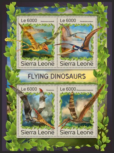 Potovn znmky Sierra Leone 2016 Ltajc dinosaui Mi# 7948-51 Kat 11