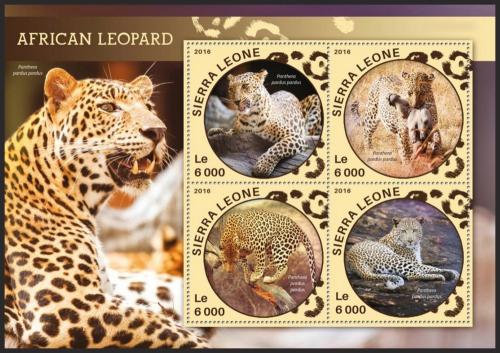 Poštovní známky Sierra Leone 2016 Levharti Mi# 6898-6901 Kat 11€