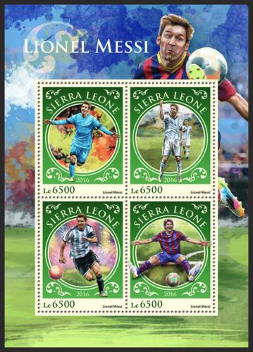 Poštovní známky Sierra Leone 2016 Lionel Messi, fotbalista Mi# 7708-11 Kat 12€