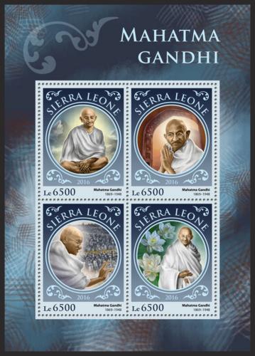 Poštovní známky Sierra Leone 2016 Mahátma Gándhí Mi# 7678-81 Kat 12€