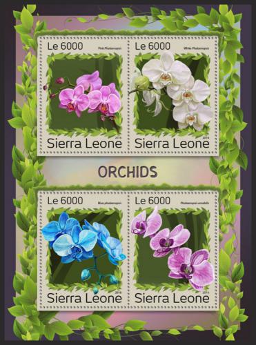 Potovn znmky Sierra Leone 2016 Orchideje Mi# 7923-26 Kat 11
