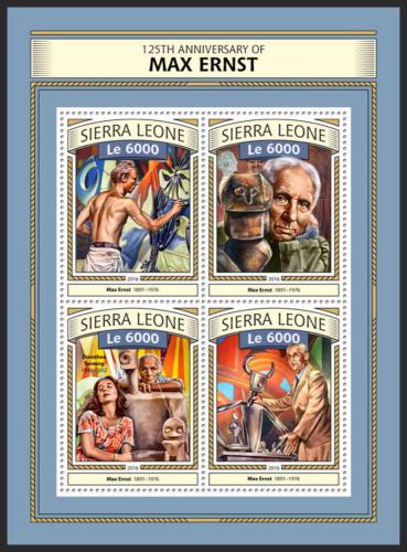 Potovn znmky Sierra Leone 2016 Umn, Max Ernst Mi# 7738-41 Kat 11 - zvtit obrzek