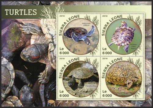 Poštovní známky Sierra Leone 2016 Želvy Mi# 6823-26 Kat 11€