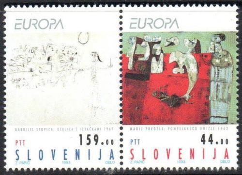 Poštovní známky Slovinsko 1993 Evropa CEPT, moderní umìní Mi# 48-49 Kat 6€