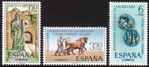 Poštovní známky Španìlsko 1967 Založení Cáceres Mi# 1720-22