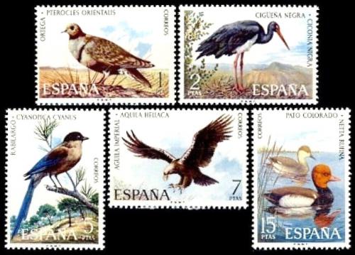 Poštovní známky Španìlsko 1973 Ptáci Mi# 2029-33