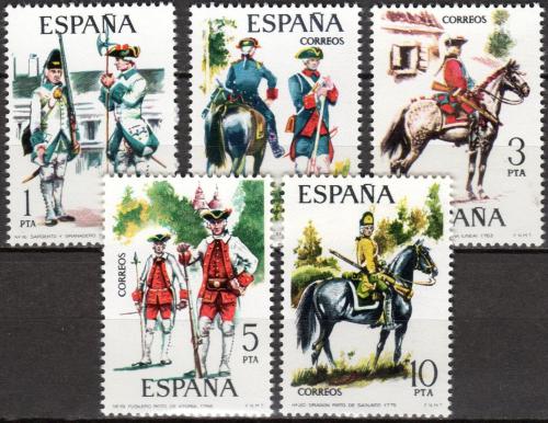 Poštovní známky Španìlsko 1975 Vojenské uniformy Mi# 2130-34 Kat 6€