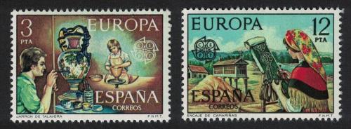 Poštovní známky Španìlsko 1976 Evropa CEPT, umìlecké øemeslo Mi# 2209-10