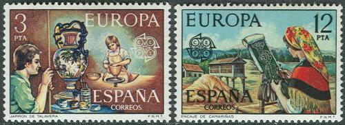 Poštovní známky Španìlsko 1976 Evropa CEPT, umìlecké øemeslo Mi# 2209-10