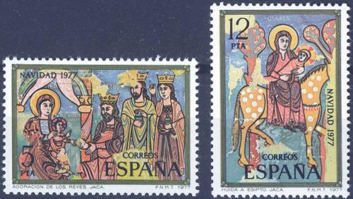 Poštovní známky Španìlsko 1977 Vánoce, umìní Mi# 2338-39