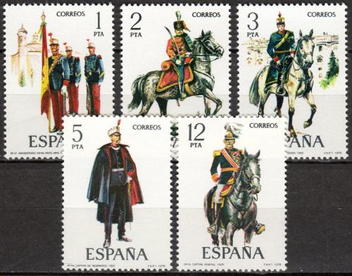 Poštovní známky Španìlsko 1978 Vojenské uniformy Mi# 2343-47