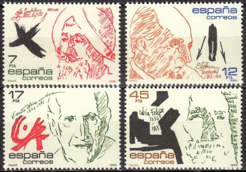 Poštovní známky Španìlsko 1985 Osobnosti Mi# 2690-93