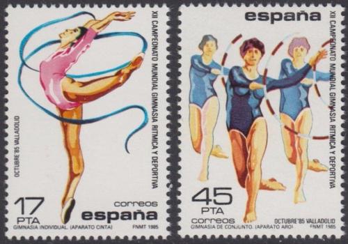 Poštovní známky Španìlsko 1985 Sportovní gymnastika Mi# 2696-97