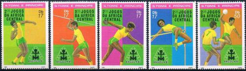 Potovn znmky Svat Tom 1981 Africk hry Mi# 738-42 