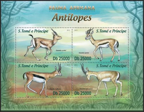 Poštovní známky Svatý Tomáš 2013 Antilopy Mi# 5116-19 Kat 10€