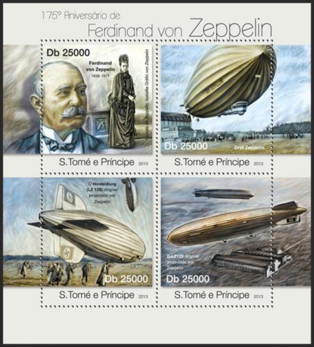 Potovn znmky Svat Tom 2013 Ferdinand Graf von Zeppelin Mi# 4976-79 Kat 10