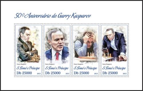 Potovn znmky Svat Tom 2013 Garri Kasparov, achy Mi# 5216-19 Kat 10 - zvtit obrzek