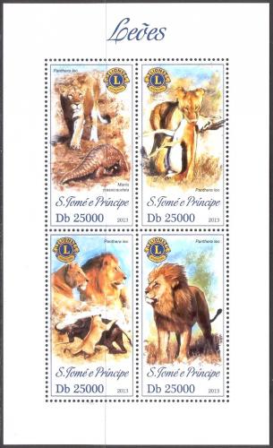 Poštovní známky Svatý Tomáš 2013 Lvi Mi# 5291-94 Kat 10€