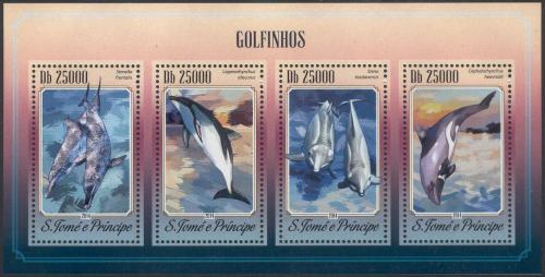 Poštovní známky Svatý Tomáš 2014 Delfíni Mi# 5910-13 Kat 10€