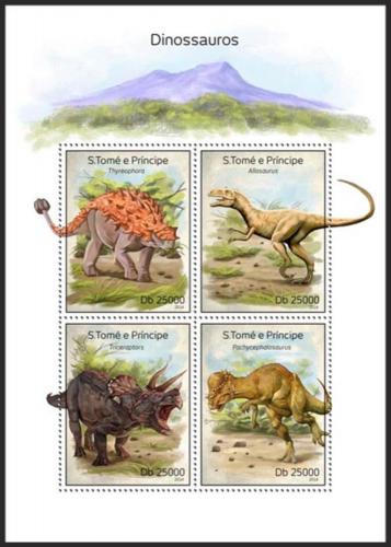 Poštovní známky Svatý Tomáš 2014 Dinosauøi Mi# 5584-87 Kat 10€