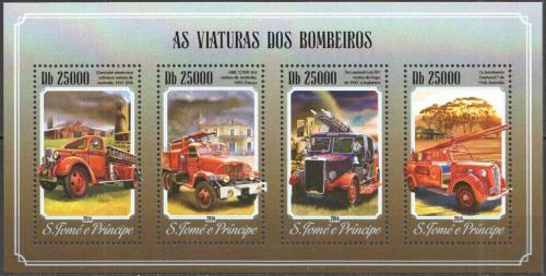 Poštovní známky Svatý Tomáš 2014 Hasièská auta Mi# 5920-23 Kat 10€