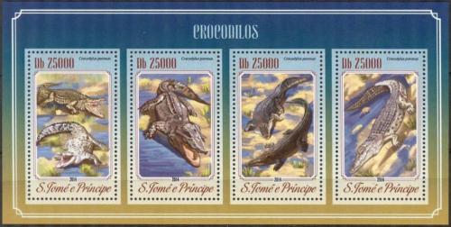 Poštovní známky Svatý Tomáš 2014 Krokodýli Mi# 5805-08 Kat 10€