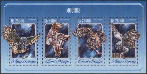 Poštovní známky Svatý Tomáš 2014 Sovy Mi# 5905-08 Kat 10€