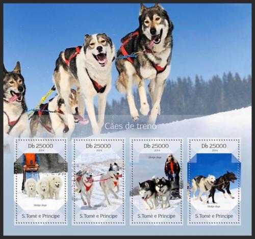 Poštovní známky Svatý Tomáš 2014 Tažní psi Mi# 5744-47 Kat 10€