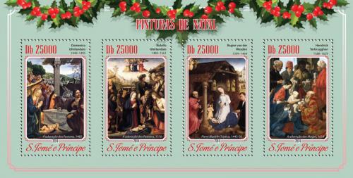 Poštovní známky Svatý Tomáš 2014 Vánoce, umìní Mi# 5960-63 Kat 10€