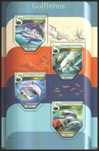 Poštovní známky Svatý Tomáš 2015 Delfíni Mi# 6420-23 Kat 12€
