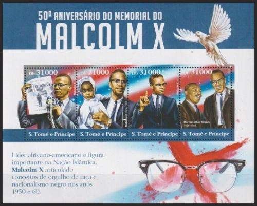 Potovn znmky Svat Tom 2015 Malcolm X, duchovn past Mi# 6253-56 Kat 12 - zvtit obrzek