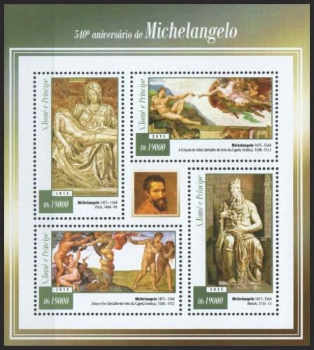 Potovn znmky Svat Tom 2015 Umn, Michelangelo Mi# 5985-88 Kat 7.50