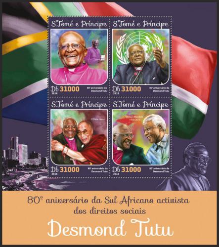 Potovn znmky Svat Tom 2016 Biskup Desmond Tutu Mi# 6556-59 Kat 12