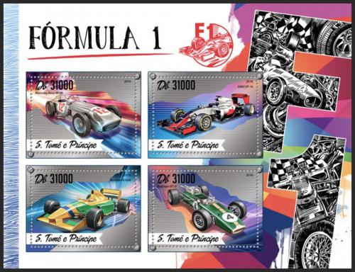 Poštovní známky Svatý Tomáš 2016 Formule 1 Mi# 6986-89 Kat 12€