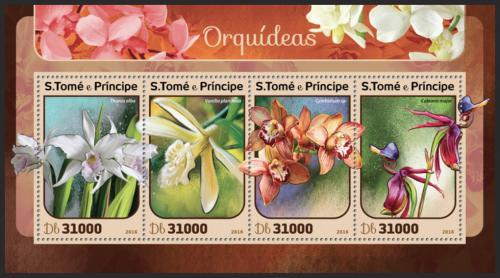 Potovn znmky Svat Tom 2016 Orchideje Mi# 6826-29 Kat 12