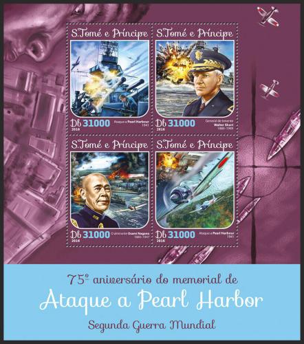Potovn znmky Svat Tom 2016 tok na Pearl Harbor Mi# 6566-69 Kat 12