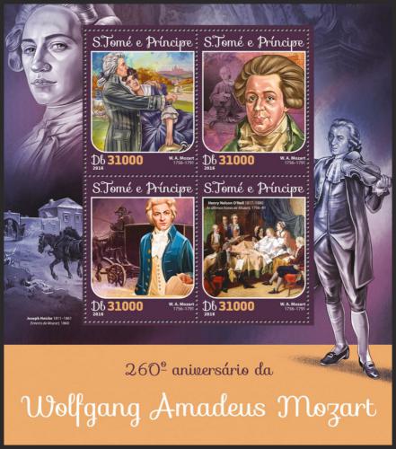 Potovn znmky Svat Tom 2016 Wolfgang Amadeus Mozart Mi# 6516-19 Kat 12